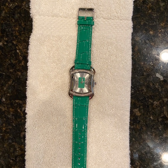 Burgi Watch, green leather band. NEVER WORN! - Picture 2 of 6
